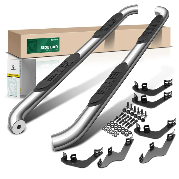 3 Inch Chrome S/S 304 Round Side Step Bars for Ford Bronco 21-24 Sport Utility 4-Door