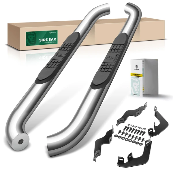 3 Inch Chrome S/S 304 Round Side Step Bars for Ford Bronco Sport Utility 2-Door