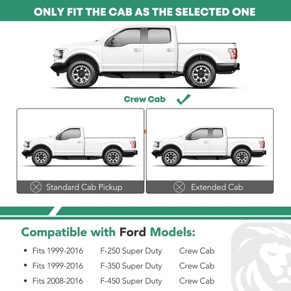 4.25 Inch Chrome S/S 304 Side Step Bars for 1999-2016 Ford F-250 Super Duty