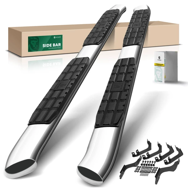 4.25 Inch Chrome S/S 304 Side Bars for Ford Ranger 2019-2024 Super Crew Cab