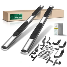 4 Inch Chrome S/S 304 Oval Straight Side Step Bars for 2018-2024 Jeep Wrangler