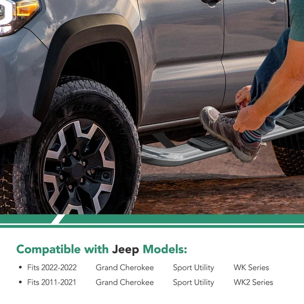 3 Inch Chrome S/S 304 Round Side Step Bars for 2011-2021 Jeep Grand Cherokee