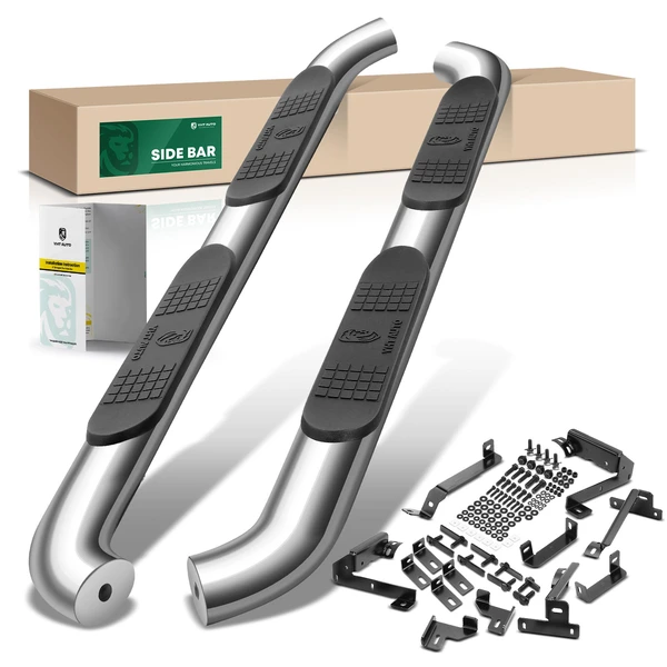 4 Inch Chrome S/S 304 Oval Bent End Side Step Bars for 2011-2021 Jeep Grand Cherokee