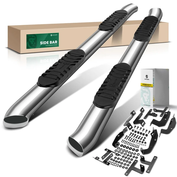 5 Inch Chrome S/S 304 Oval Bent End Side Step Bars for 2020-2023 Jeep Gladiator