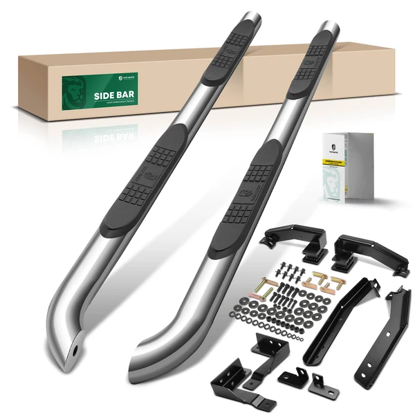 3 Inch Chrome S/S 304 Round Side Step Bars for 2007-2017 Jeep Patriot