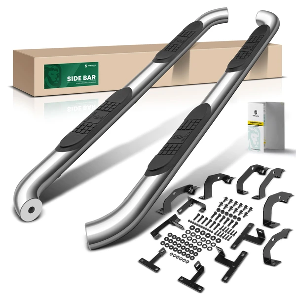 3 Inch Chrome S/S 304 Round Side Step Bars for 2020-2023 Jeep Gladiator