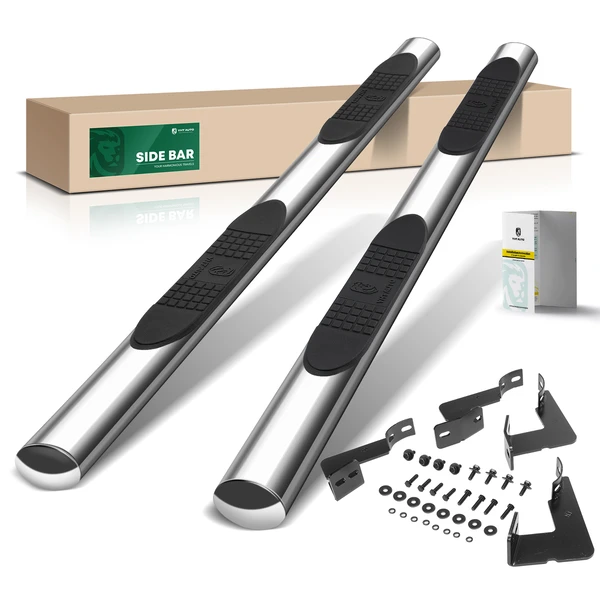 4 Inch Chrome S/S 304 Oval Straight Side Step Bars for 2005-2023 Toyota Tacoma