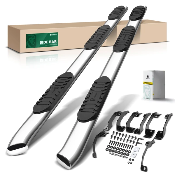 5 Inch Chrome S/S 304 Oval Side Step Bars for 2007-2021 Toyota Tundra