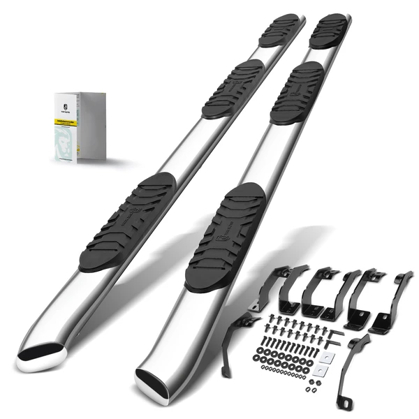 5 Inch Chrome S/S 304 Oval Side Step Bars for 2007-2021 Toyota Tundra