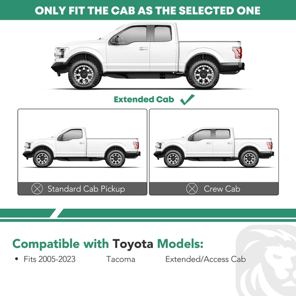 4.25 Inch Chrome S/S 304 PNC Side Step Bars for 2005-2023 Toyota Tacoma