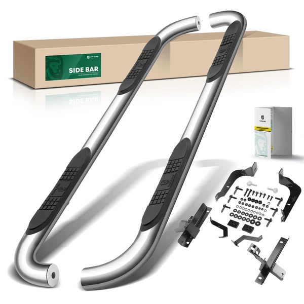 3 Inch Chrome S/S 304 Round Side Step Bars for 2020-2024 Toyota Highlander