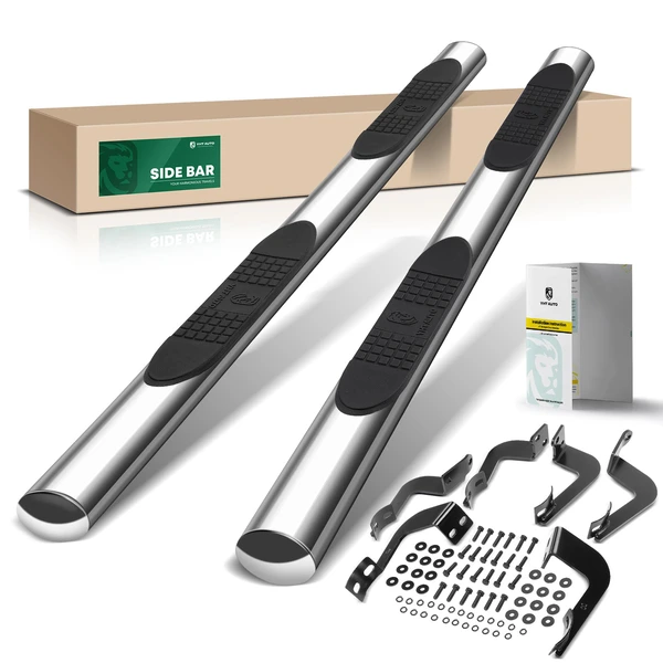 4 Inch Chrome S/S 304 Oval Straight Side Step Bars for Toyota Sequoia 2008-2022