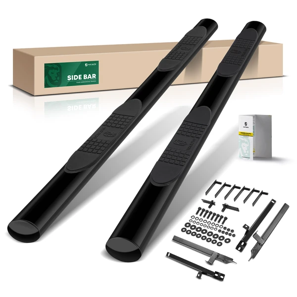 4 Inch Black Steel Oval Straight Side Step Bars for 2003-2008 Nissan Murano