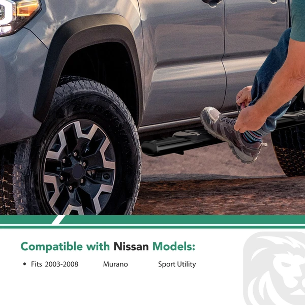 4 Inch Black Steel Oval Straight Side Step Bars for 2003-2008 Nissan Murano