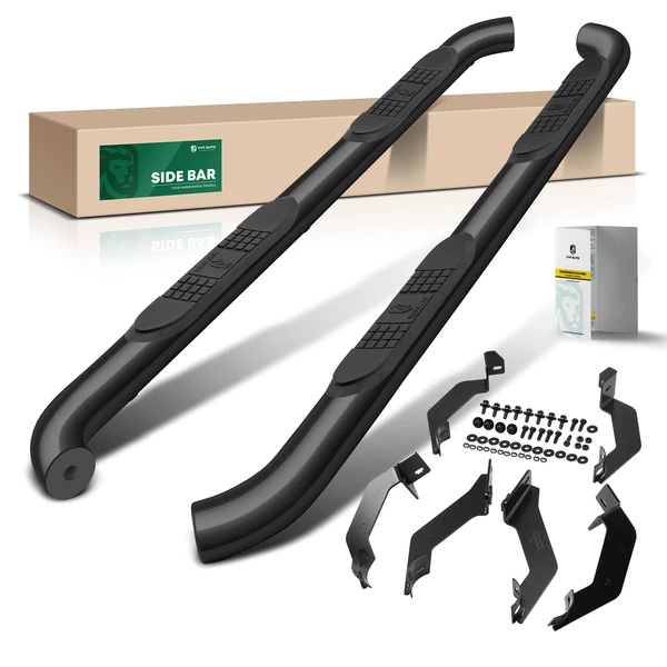 3 Inch Black Steel Round Side Step Bars for 2022-2024 Nissan Pathfinder