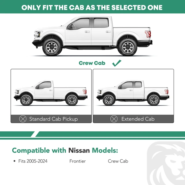 4.25 Inch Black Steel Side Step Bars for 2005-2024 Nissan Frontier