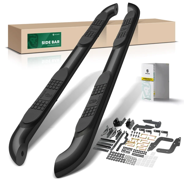 3 Inch Black Steel Round Side Step Bars for 2013-2021 Nissan Pathfinder