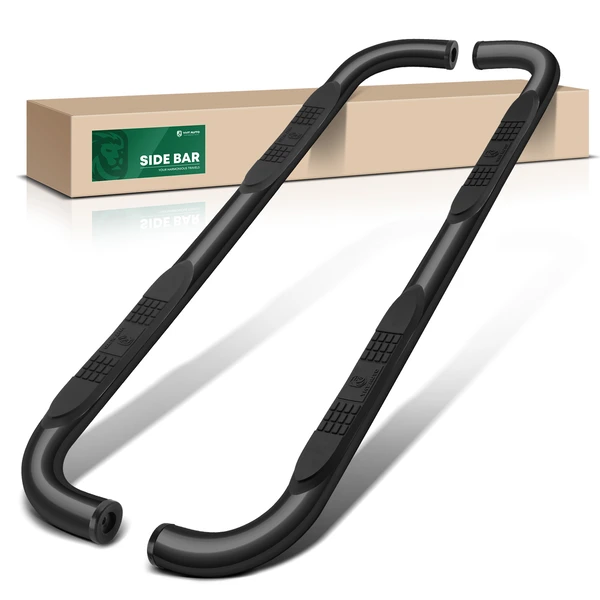 3 Inch Black Steel Round Side Step Bars for 2000-2020 Chevrolet Tahoe