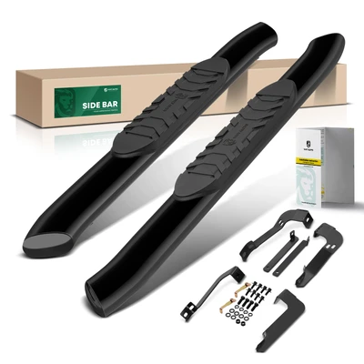 5 Inch Black Steel Oval Bent End Side Step Bars