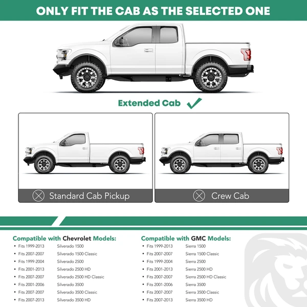 5 Inch Black Steel Oval Straight Side Step Bars for Chevy Silverado 1500 99-13 GMC Sierra