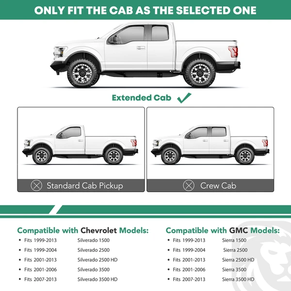 6 Inch Black Steel Oval Straight Side Steps Bars for Chevrolet Silverado 1500 2007-2018 GMC