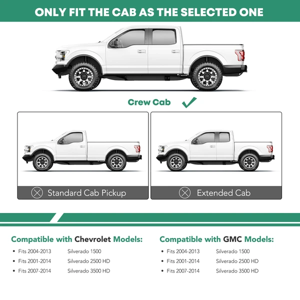 5 Inch Black Steel Oval Bent End Side Step Bars for 2001-2014 GMC Sierra 2500 HD