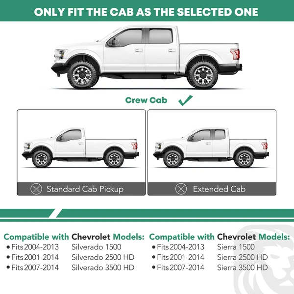 5 Inch Black Steel Oval Straight Side Step Bars for 2004-2013 Chevrolet Silverado 1500