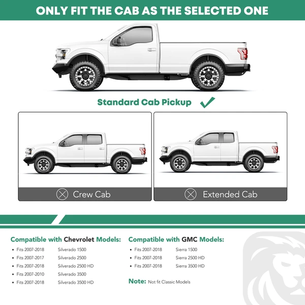 3 Inch Black Steel Round Side Step Bars for 2007-2018 GMC Sierra 1500