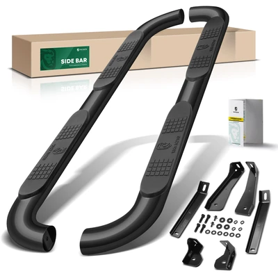 4 Inch Black Steel Oval Bent End Side Step Bars