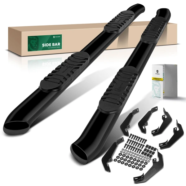 5 Inch Black Steel Oval Side Step Bars for 2015-2024 GMC Canyon