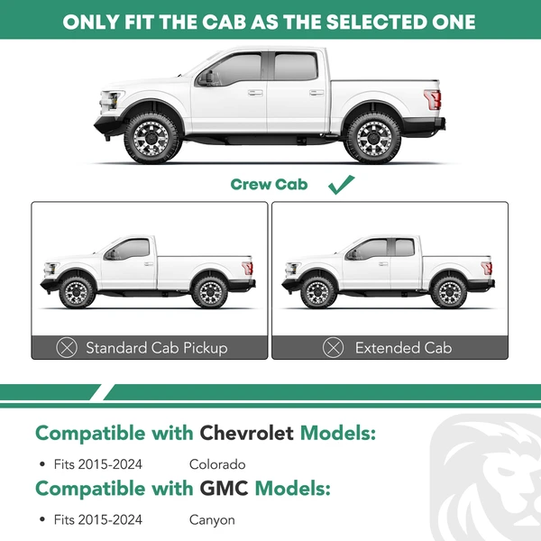 5 Inch Black Steel Oval Side Step Bars for 2015-2024 GMC Canyon