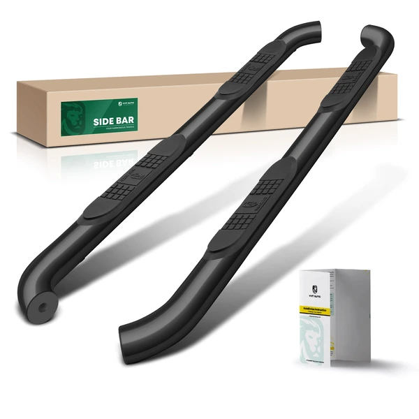 3 Inch Black Steel Round Side Step Bars for 2021-2024 Chevrolet Trailblazer