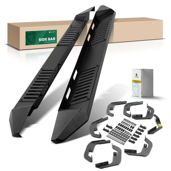 6.25 Inch Textured Black Steel Side Step Bars for 2007-2019 Chevrolet Silverado 3500 HD