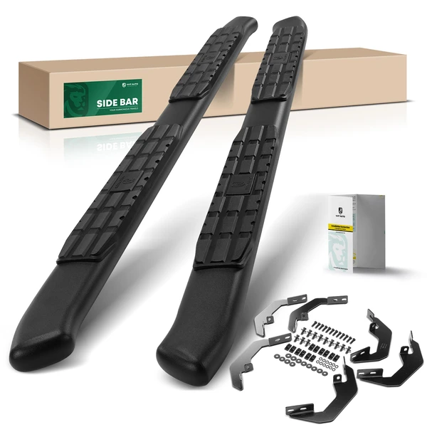 4.25 Inch Textured Black Steel Side Step Bars for 2015-2022 Chevrolet Colorado