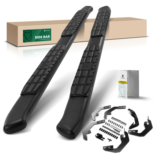 4.25 Inch Textured Black Steel PNC Series Side Step Bars for 2007-2018 GMC Sierra 1500