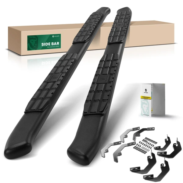 4.25 Inch Black Steel PNC Side Step Bars for 2020-2024 Chevrolet Silverado 3500 HD