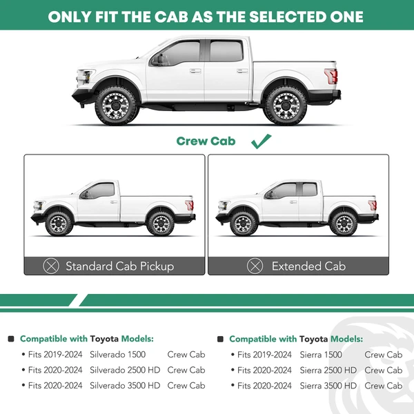 4.25 Inch Black Steel PNC Side Step Bars for 2020-2024 Chevrolet Silverado 3500 HD