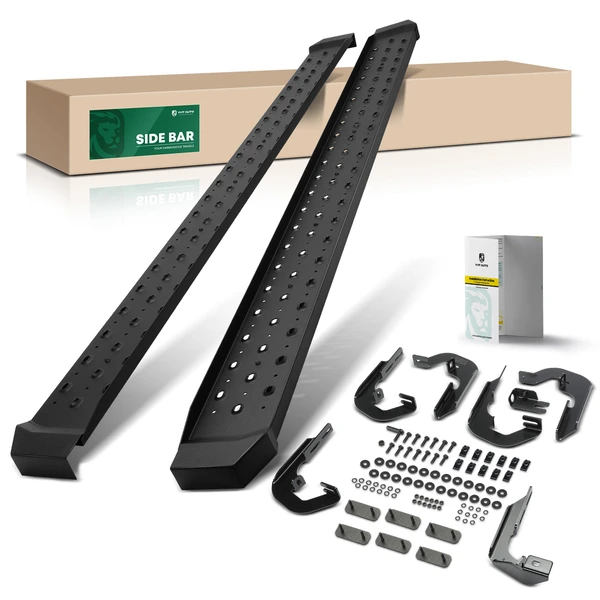 6.5 Inch Textured Black Steel Side Step Bars for 2007-2018 GMC Sierra 1500