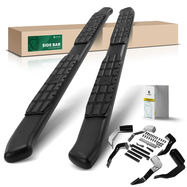 4.25 Inch Textured Black Steel Side Step Bars for 1999-2013 GMC Sierra 1500