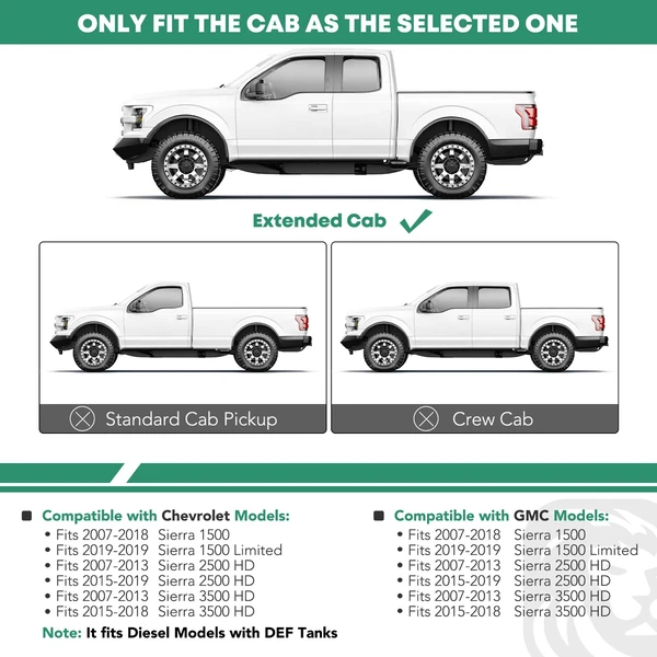 4.25 Inch Textured Black Steel PNC Series Side Step Bars for Chevy Silverado GMC