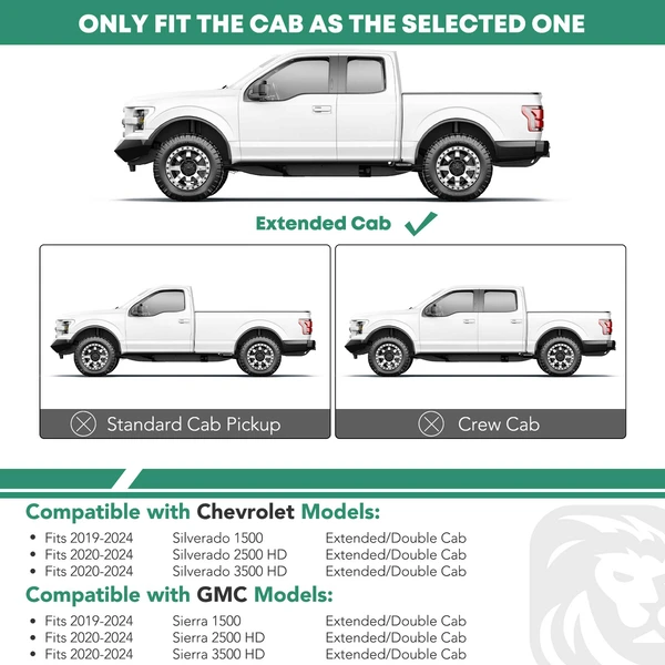 4.25 Inch Black Steel PNC Side Step Bars for 2019-2024 GMC Sierra 1500