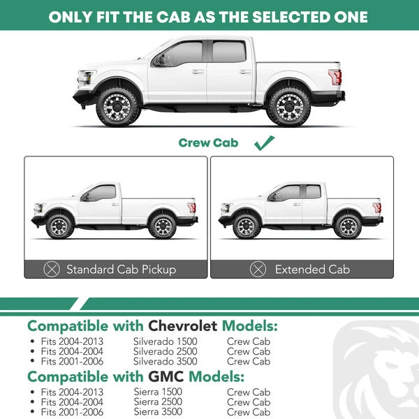 4.25 Inch Fine Textured Black Steel Side Step Bars for 2004 GMC Sierra 2500