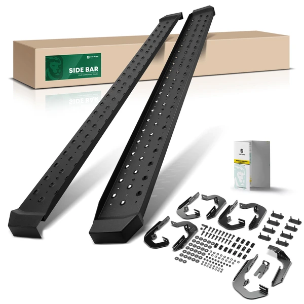 6.5 Inch Textured Black Steel Side Step Bars for 2007-2019 GMC Sierra 3500 HD