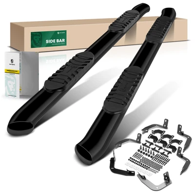 5 Inch Black Steel Oval Bent End Side Step Bars