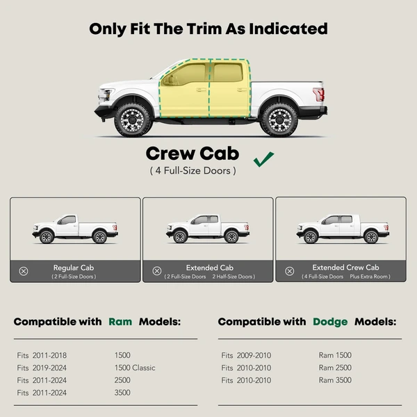 2 Pcs 3 Inch Black Steel Wheel To Wheel Nerf Bar for 2011-2024 Ram 2500