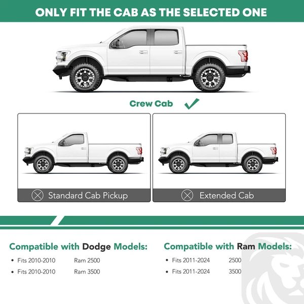 5 Inch Black Steel Oval Straight Side Step Bars for 2010 Dodge Ram 2500