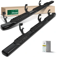 5 Inch Black Steel Oval Side Step Bars for 2019-2024 Ram 1500