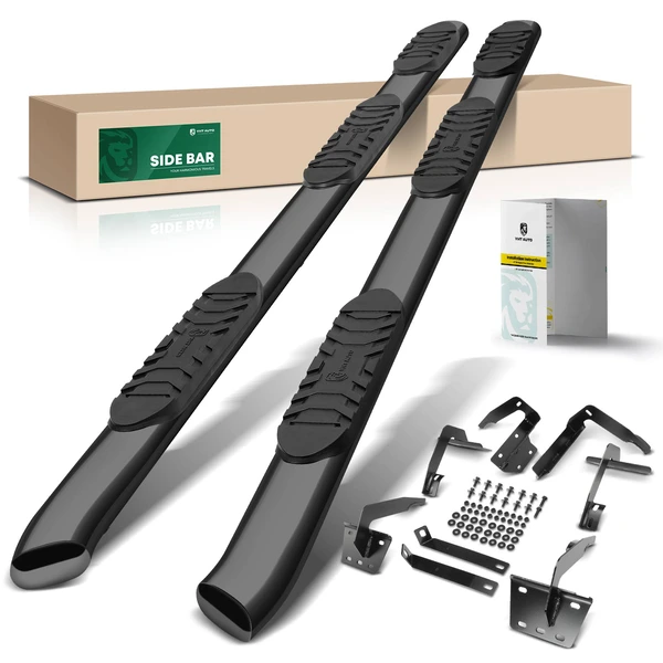 5 Inch Black Steel Oval Side Step Bars Body Mount  for 2019-2024 Ram 1500