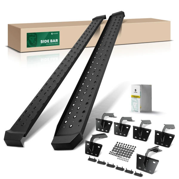 6.5 Inch Textured Black Steel Side Step Bars for 2019-2024 Ram 1500