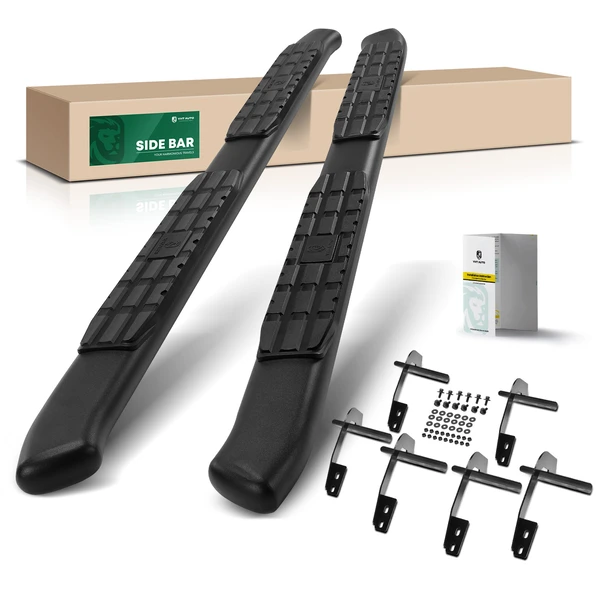 4.25 Inch Textured Black Steel Side Step Bars for 2019-2024 Ram 1500